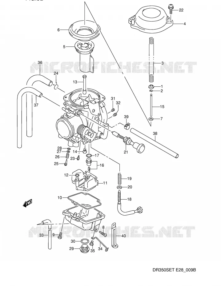 CARBURATOR (MODELE R/S/T) Suzuki MOTO 350 DR 1993  DR350SP(E28)