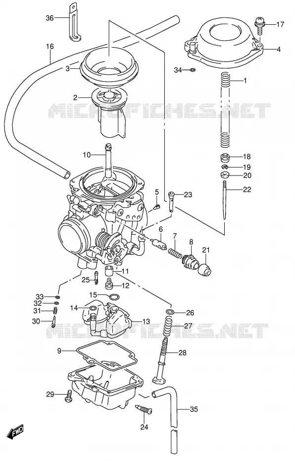 CARBURATOR (MODELE T) Suzuki MOTO 650 DR 1992  DR650RSEN(E4)