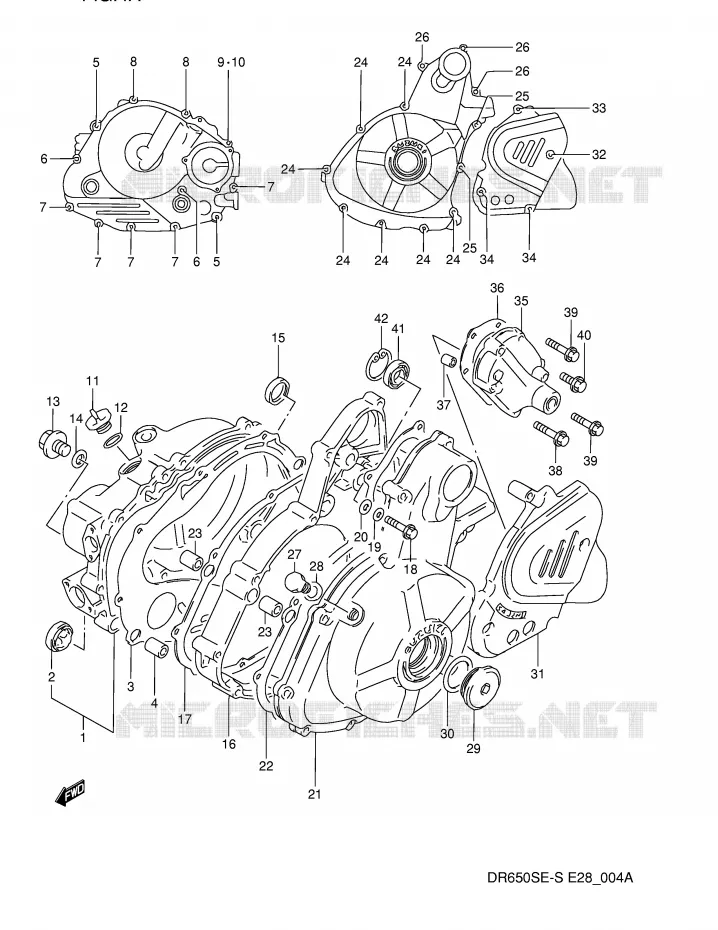 CASING (MODELE R/S) Suzuki MOTO 650 DR 1995  DR650SES(E28)