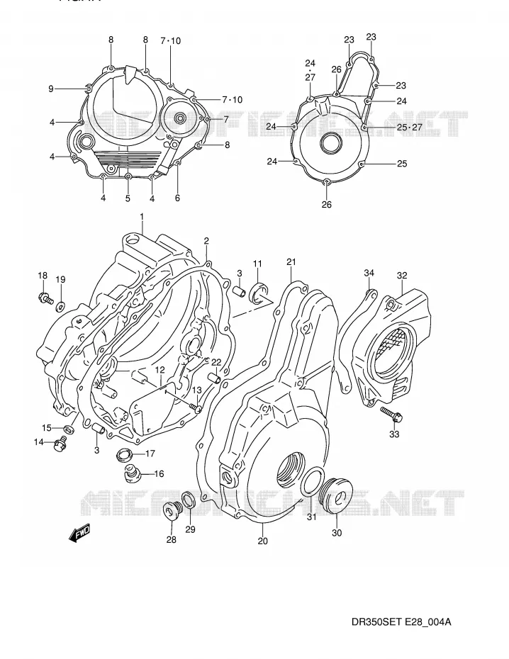 CASING (MODELE R/S/T) Suzuki MOTO 350 DR 1993  DR350SP(E28)