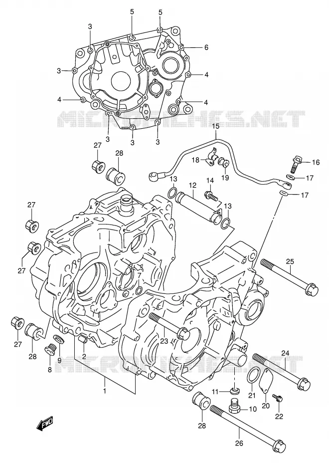 CASING Suzuki MOTO 350 DR 1991  DR350M(E1)