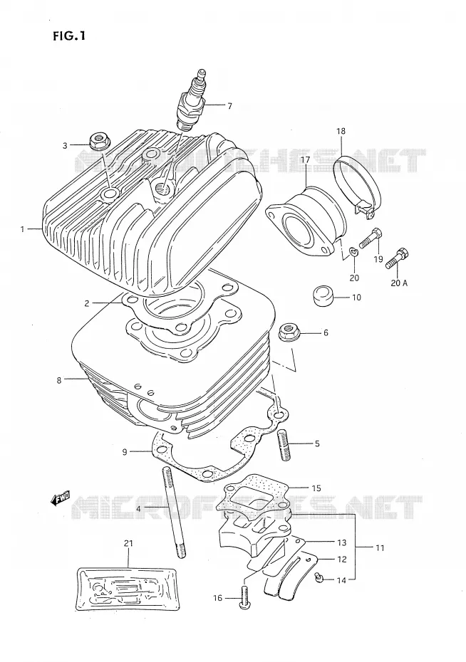 CILINDER Suzuki MOTO 80 DS 1993  DS80P(E24)
