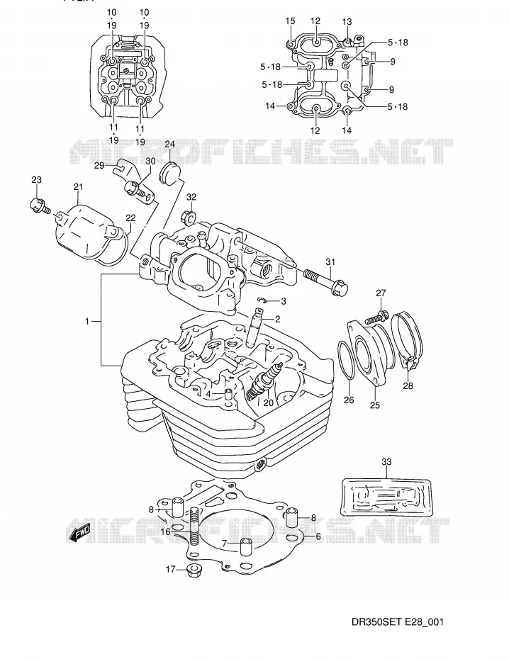 CILINDERKOP Suzuki MOTO 350 DR 1990  DR350SL(E28)