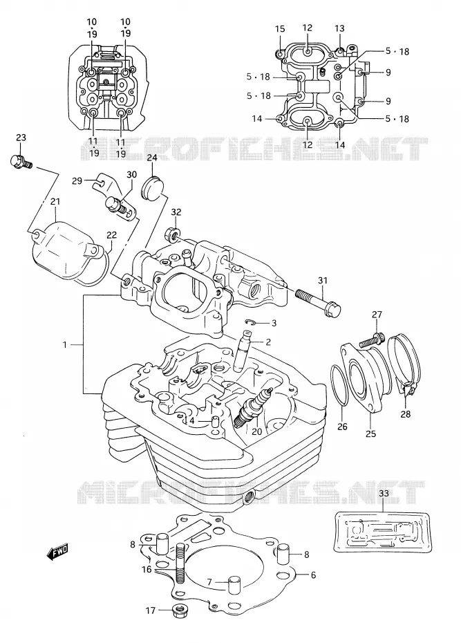 CILINDERKOP Suzuki MOTO 350 DR 1991  DR350M(E28)