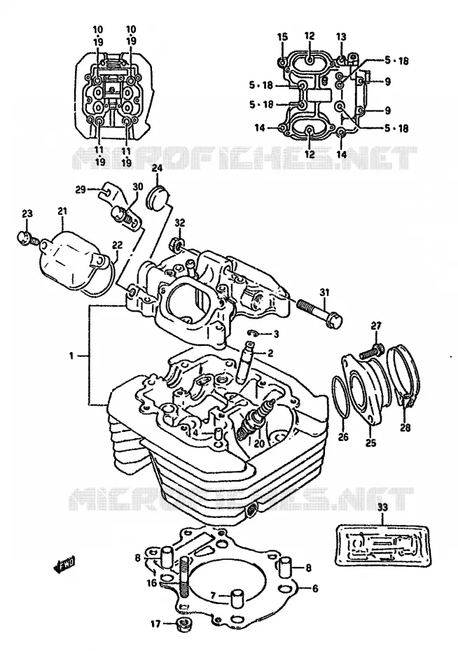 CILINDERKOP Suzuki MOTO 350 DR 1994  DR350SR(L/M/N/P/R)