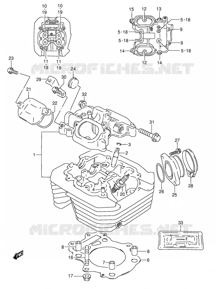 CILINDERKOP Suzuki MOTO 350 DR 1996  DR350T(E3)