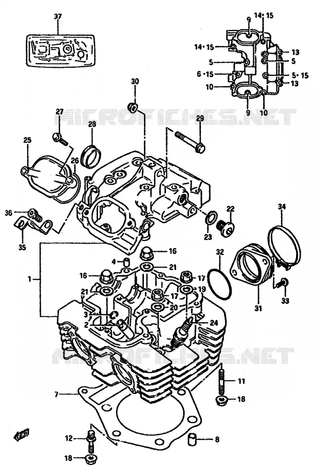 CILINDERKOP Suzuki MOTO 600 DR 1985  DR600SF(E2)