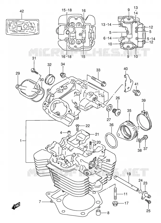 CILINDERKOP Suzuki MOTO 650 DR 1994  DR650RER(E2)