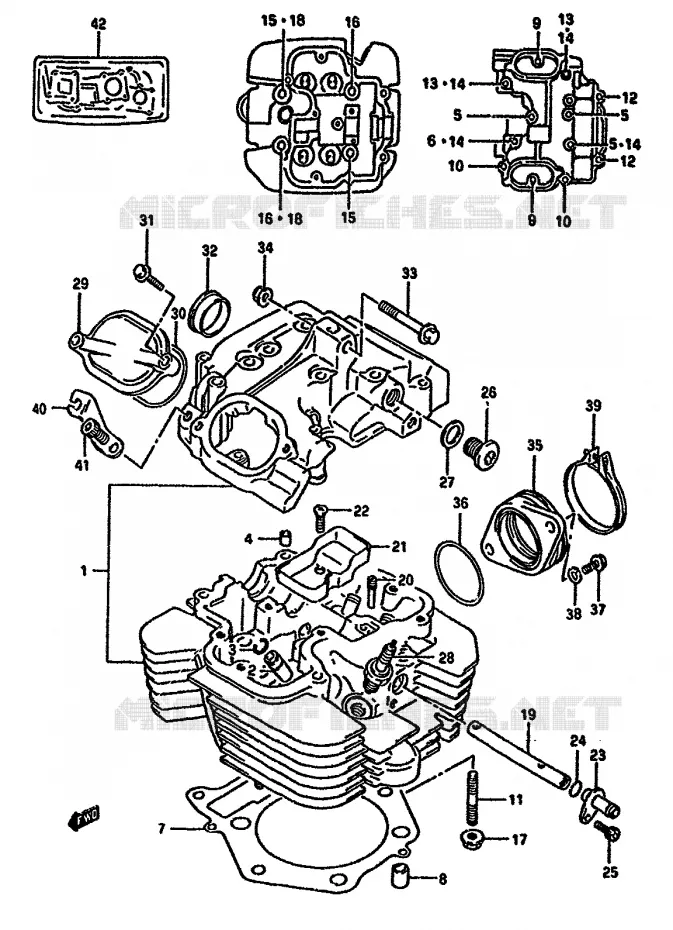 CILINDERKOP Suzuki MOTO 650 DR 1994  DR650RR(N/P/R)