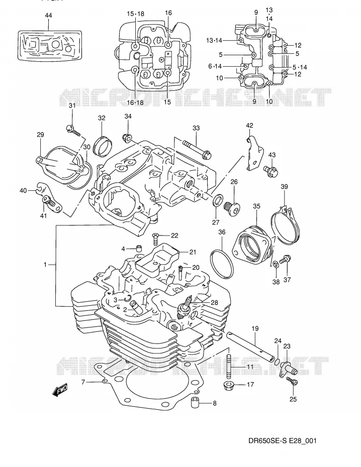CILINDERKOP Suzuki MOTO 650 DR 1994  DR650SER(E28)