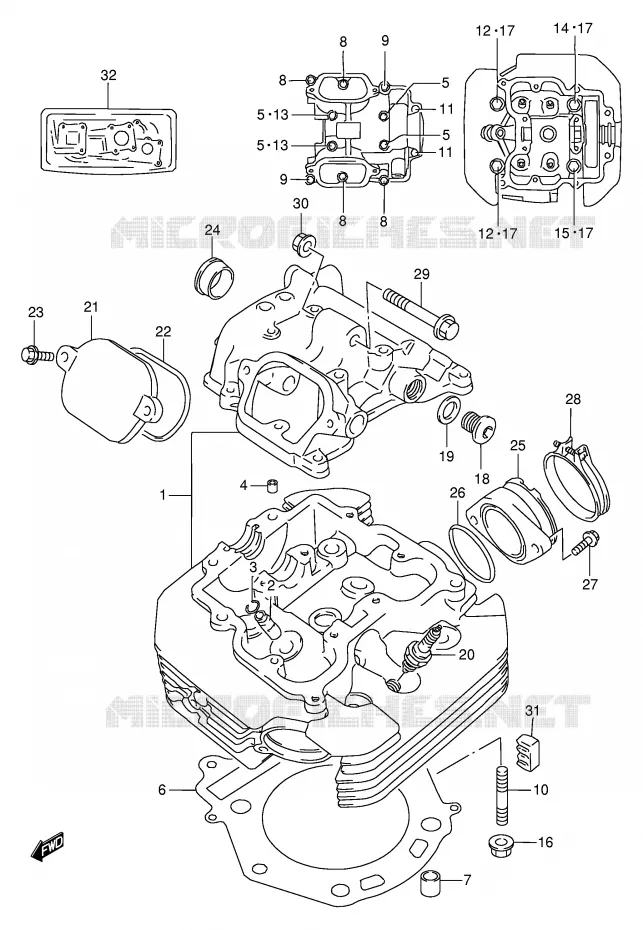 CILINDERKOP Suzuki MOTO 650 DR 1999  DR650SEUX(E4)