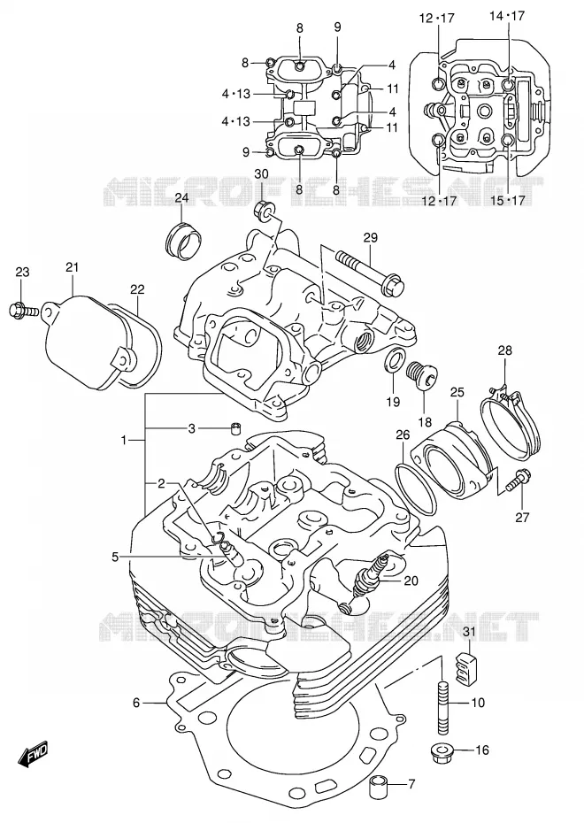 CILINDERKOP Suzuki MOTO 650 DR 2002  DR650SEK2(E4)