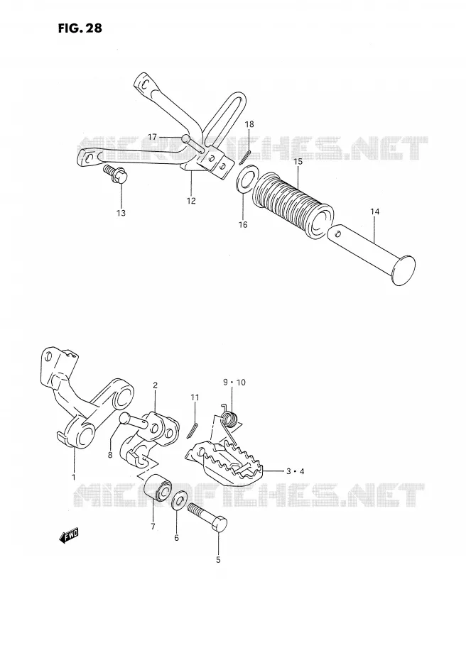 FOOTREST Suzuki MOTO 350 DR 1994  DR350SR/SHR(E2)