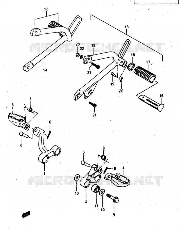 FOOTREST Suzuki MOTO 500 DR 1986  DR500SG(G/H/J)