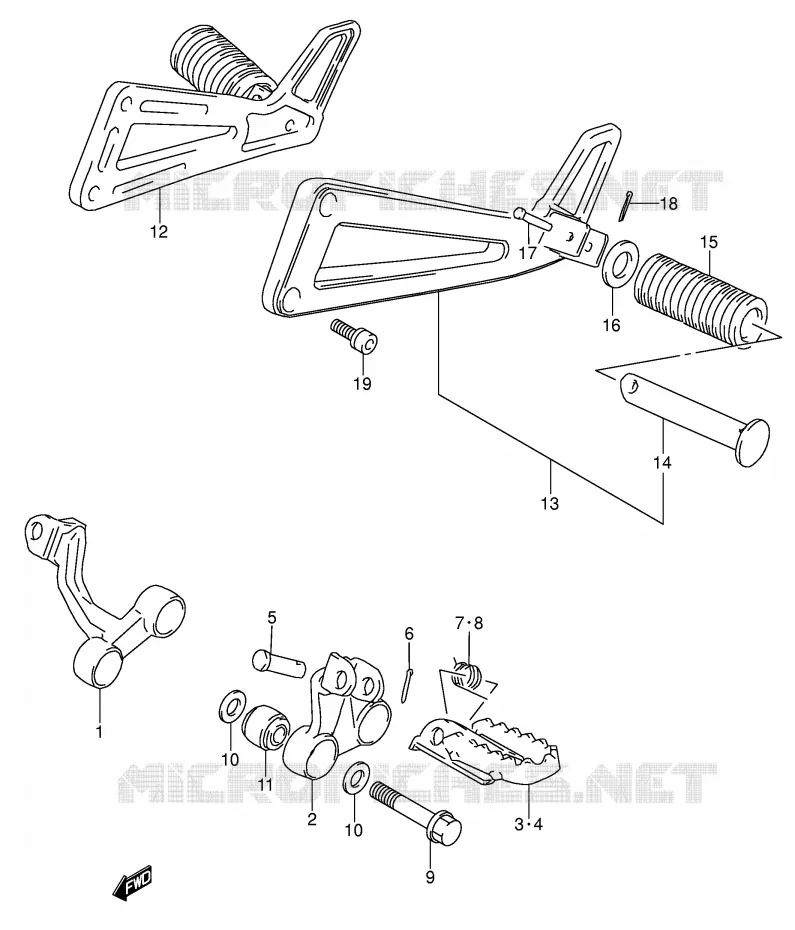 FOOTREST Suzuki MOTO 650 DR 1993  DR650RSEP(E4)