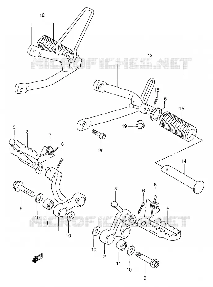 FOOTREST Suzuki MOTO 650 DR 1994  DR650RER(E2)