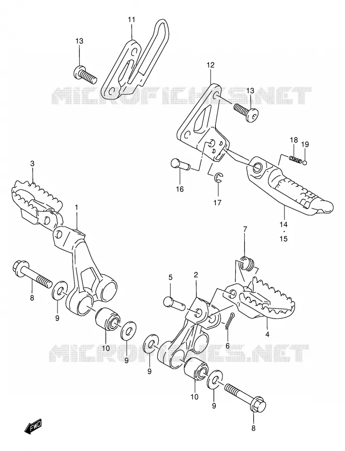 FOOTREST Suzuki MOTO 650 DR 2003  DR650SEK3(E4)