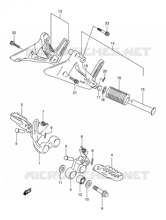 FOOTREST Suzuki MOTO 800 DR 1995  DR800SS(E4)