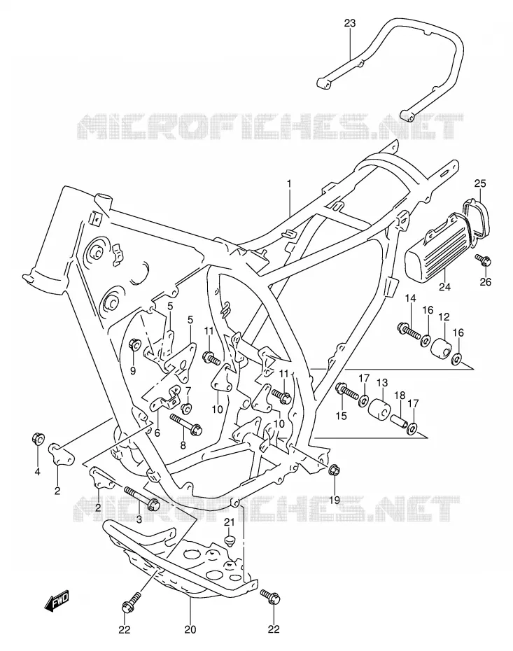 FRAME (MODELE L) Suzuki MOTO 250 DR 1992  DR250SN(E24)