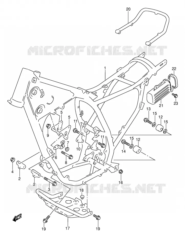 FRAME (MODELE M/N/P/R) Suzuki MOTO 250 DR 1991  DR250SM(E24)