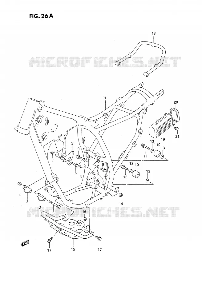 FRAME (MODELE M/N/P) Suzuki MOTO 350 DR 1994  DR350SR(E2)