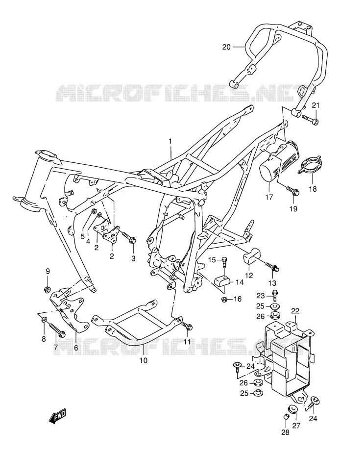FRAME (MODELE R/S/T) Suzuki MOTO 125 DR 1997  DR125SEV(E4)