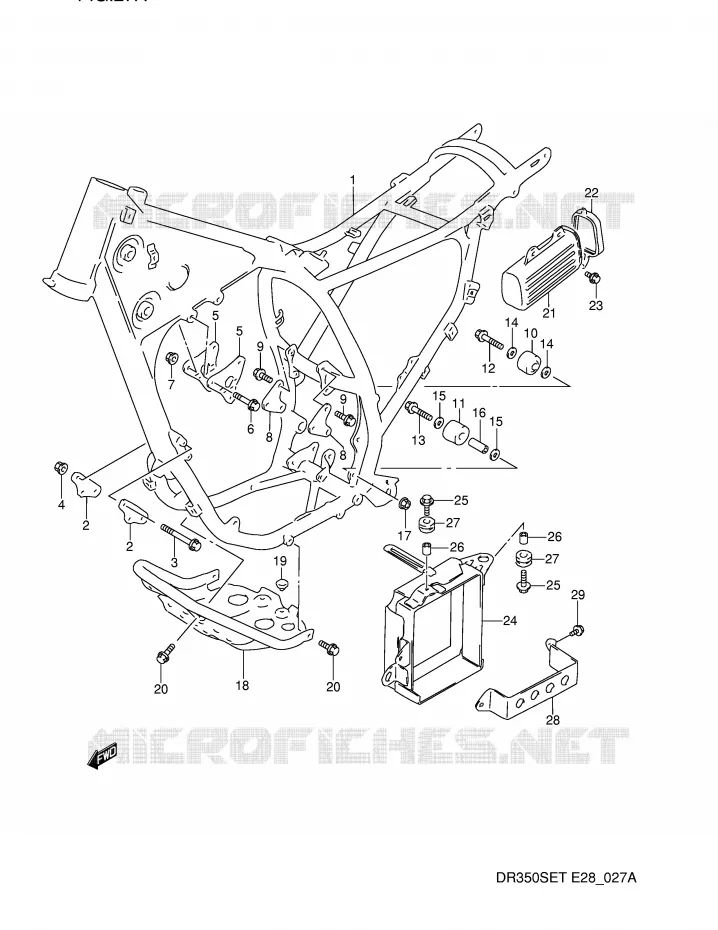 FRAME (MODELE R/S/T) Suzuki MOTO 350 DR 1994  DR350SER(E28)