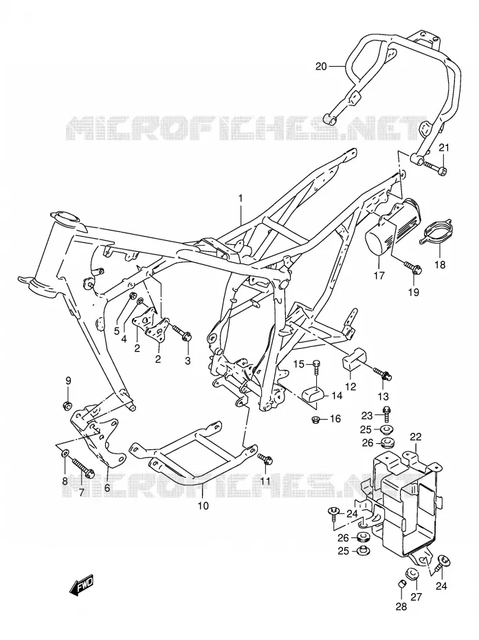 FRAME (MODELE V/W) Suzuki MOTO 125 DR 2000  DR125SEUY(E4)