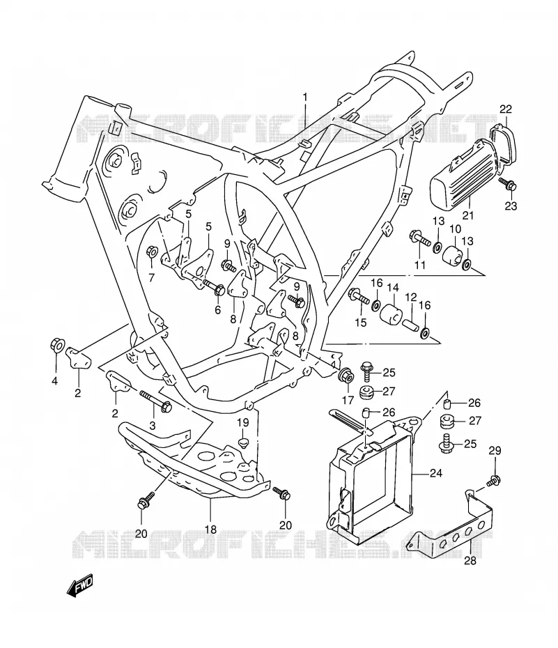 FRAME (MODELE V/W) Suzuki MOTO 350 DR 1995  DR350SES(E2)