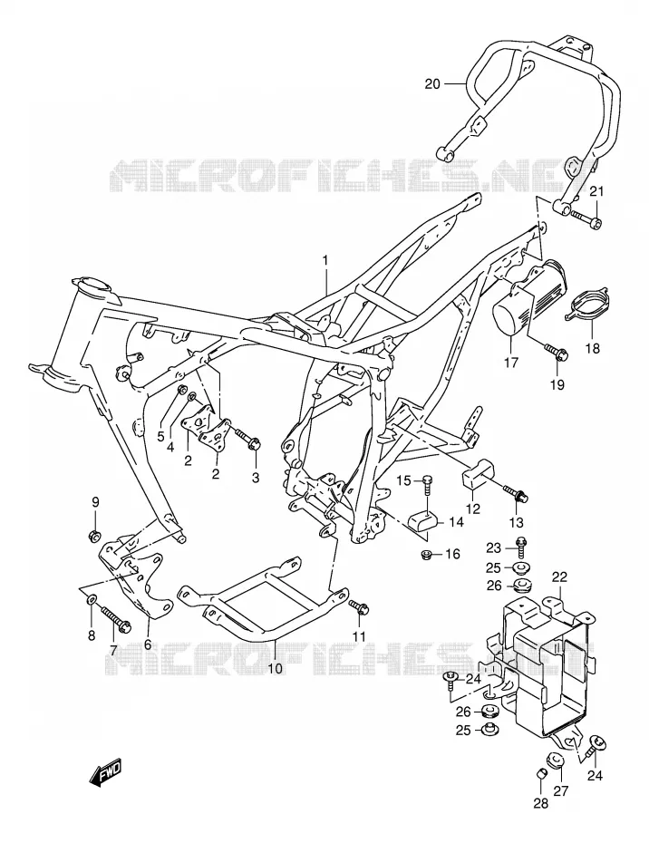 FRAME (MODELE X/Y) Suzuki MOTO 125 DR 1998  DR125SEW/SEUW(E4)