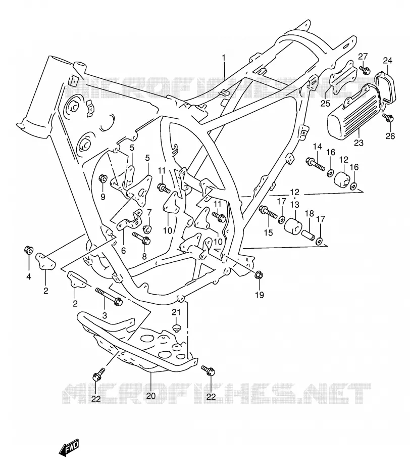 FRAME Suzuki MOTO 350 DR 1992  DR350N(E1)