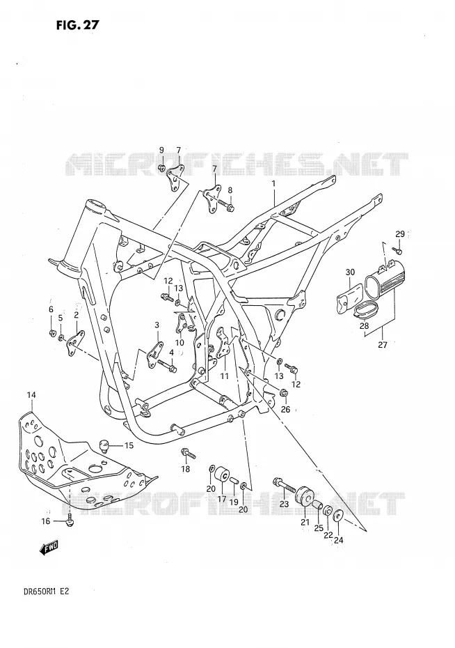 FRAME Suzuki MOTO 650 DR 1990  DR650RUL(E2)