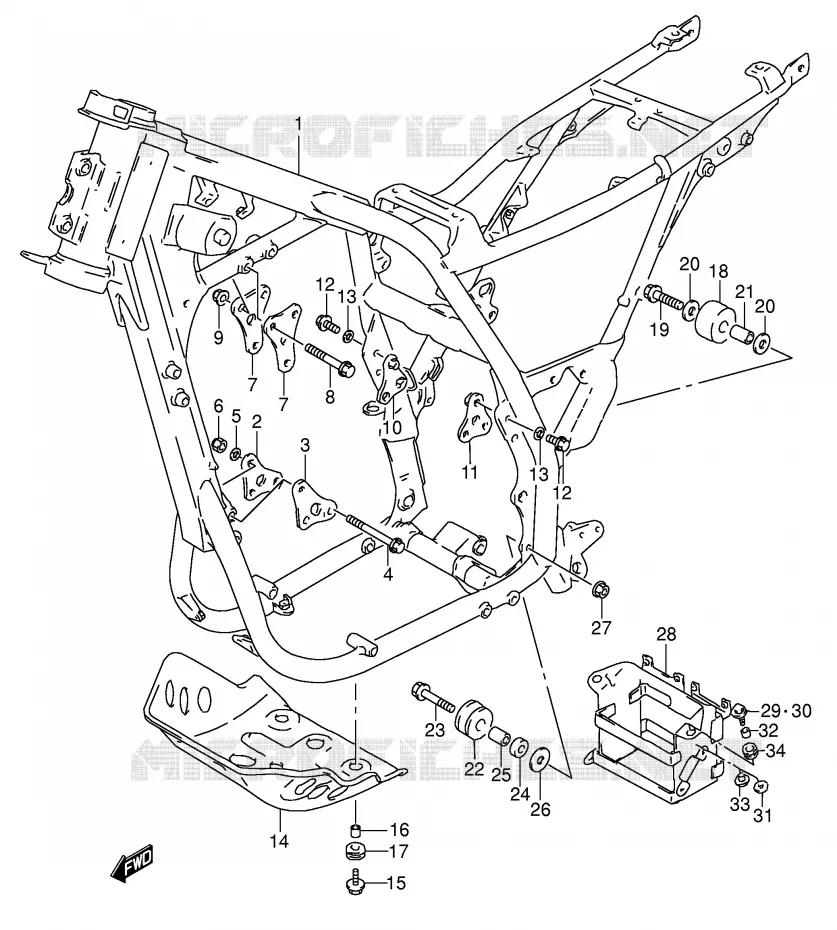 FRAME Suzuki MOTO 650 DR 1994  DR650RSER(E4)