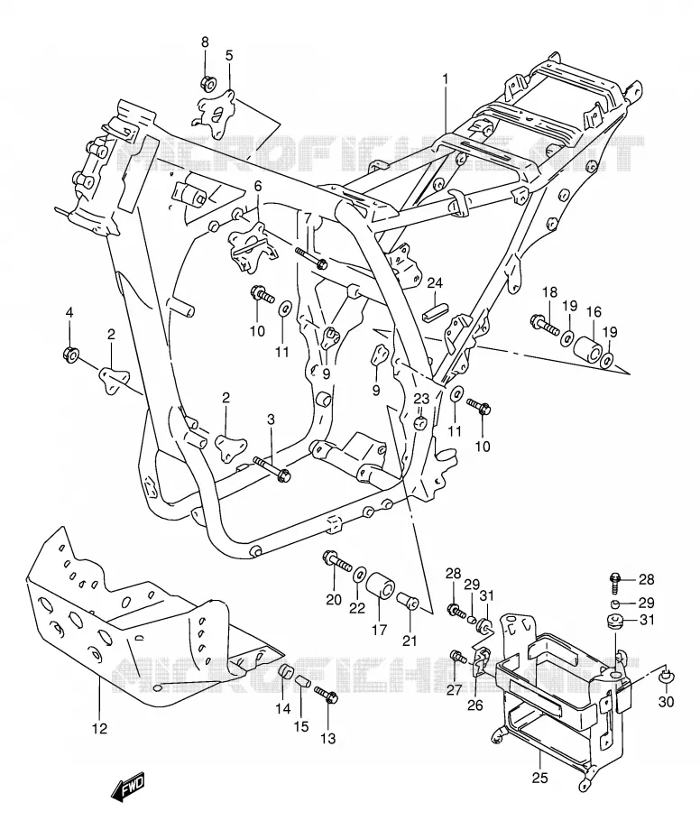 FRAME Suzuki MOTO 800 DR 1997  DR800SV(E4)
