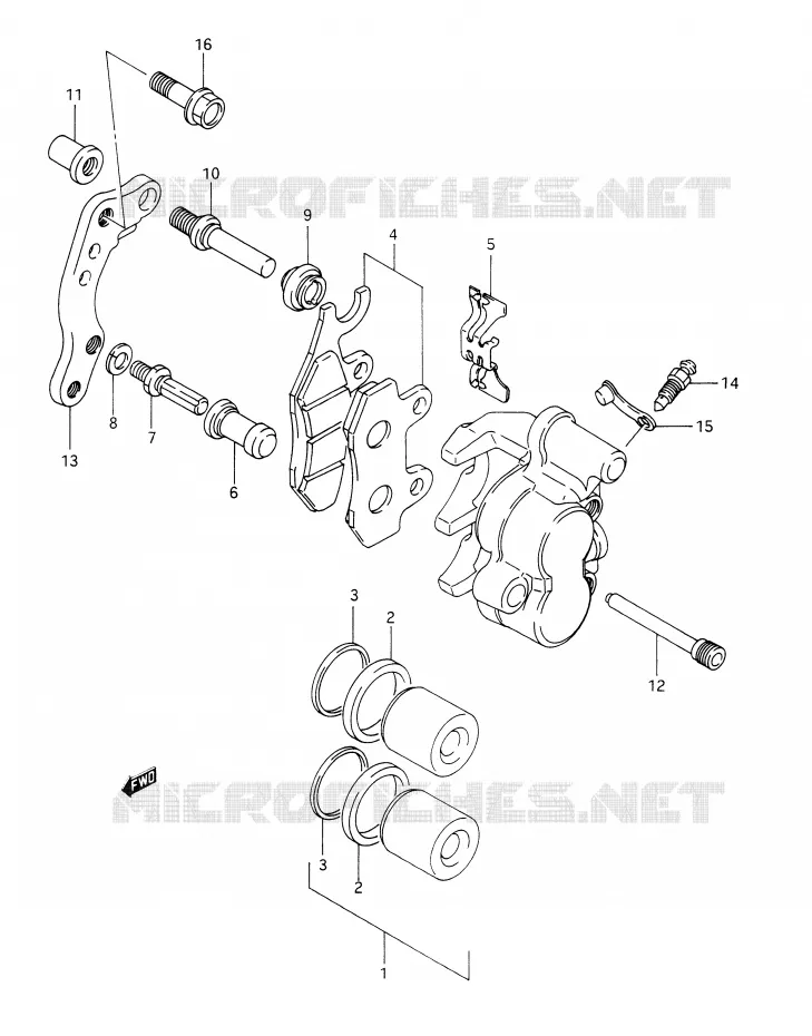 FRONT CALIPER (MODELE N/P/R) Suzuki MOTO 350 DR 1991  DR350M(E28)