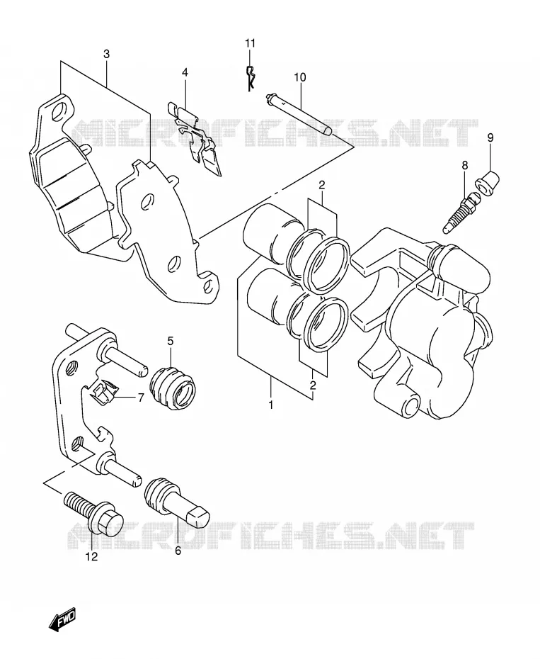 FRONT CALIPER (MODELE T) Suzuki MOTO 800 DR 1991  DR800SUM(E4)
