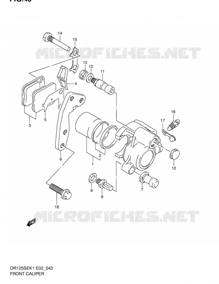 FRONT CALIPER Suzuki MOTO 125 DR 2001  DR125SEUK1(E2)