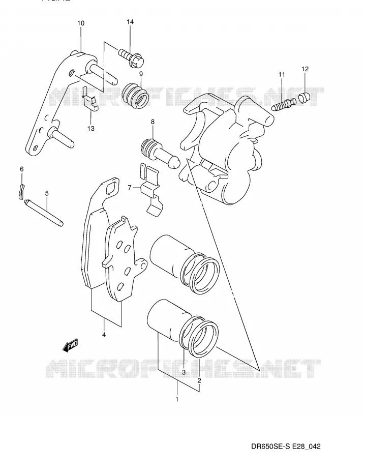 FRONT CALIPER Suzuki MOTO 650 DR 1995  DR650SES(E28)