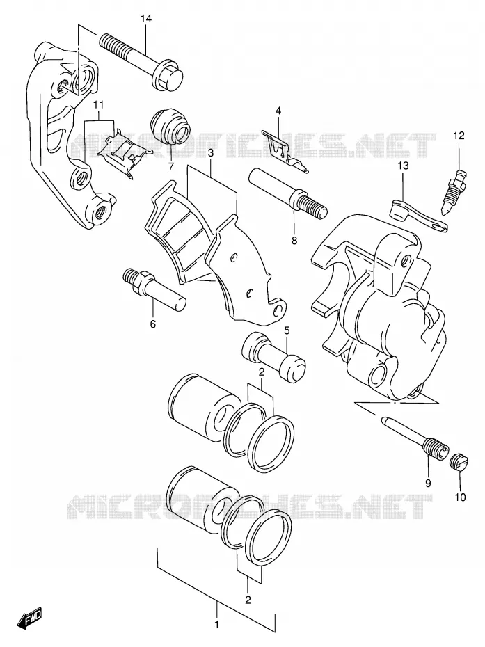 FRONT CALIPER Suzuki MOTO 650 DR 1999  DR650SEUX(E4)