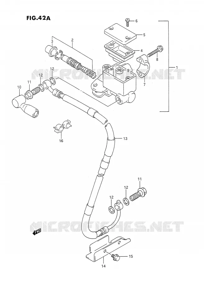 FRONT HOOFDREMCILINDER (DR350SHN/SHP/SHR) Suzuki MOTO 350 DR 1993  DR350SUP(E2)