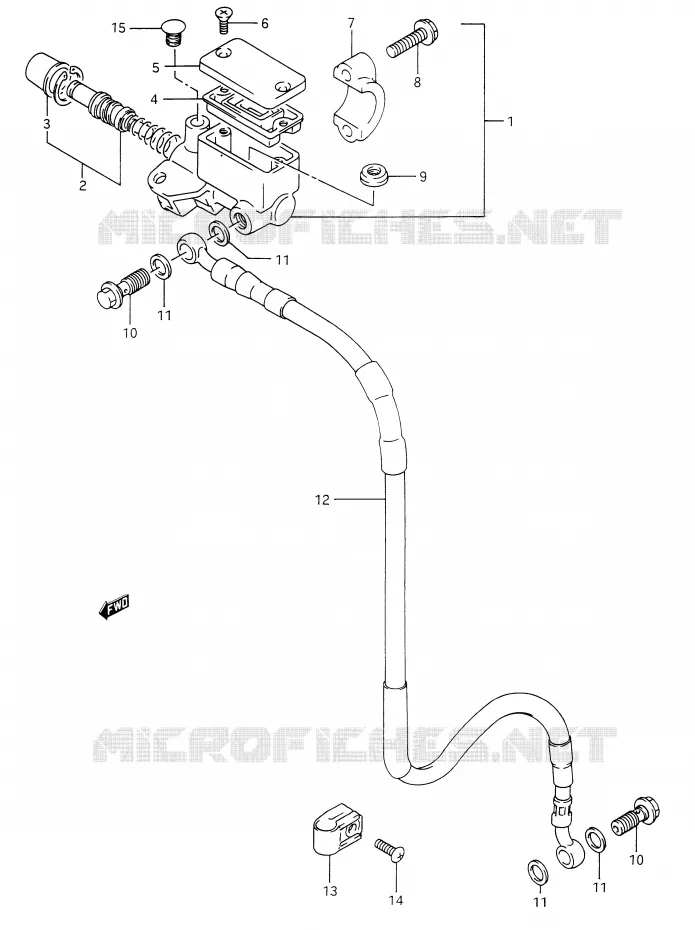 FRONT HOOFDREMCILINDER Suzuki MOTO 350 DR 1993  DR350P(E28)