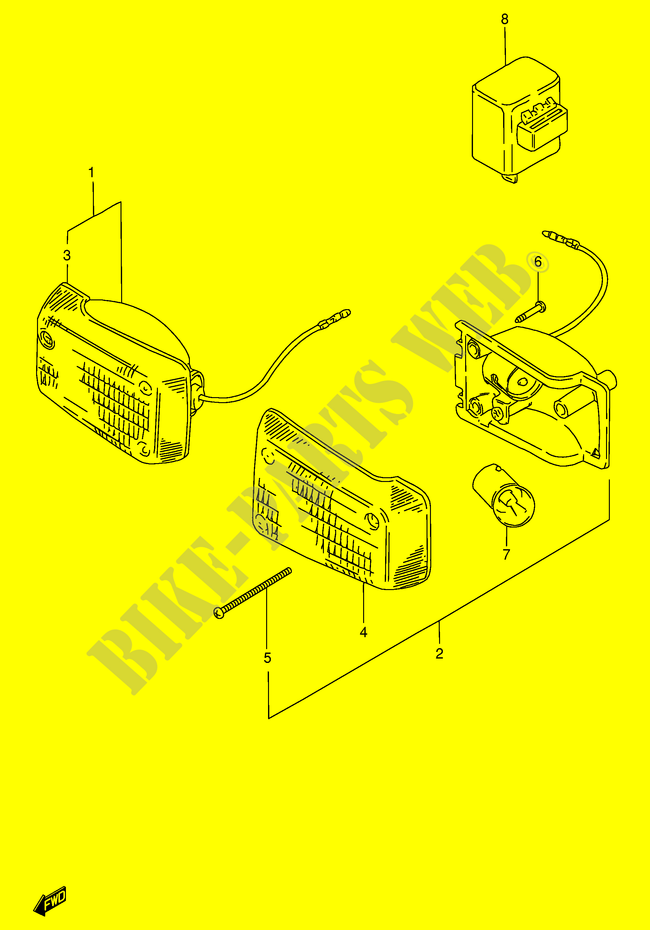 FRONT INDICATOREN (E1,E30,E43,E45,E71,P1) voor Suzuki FB 100 1986