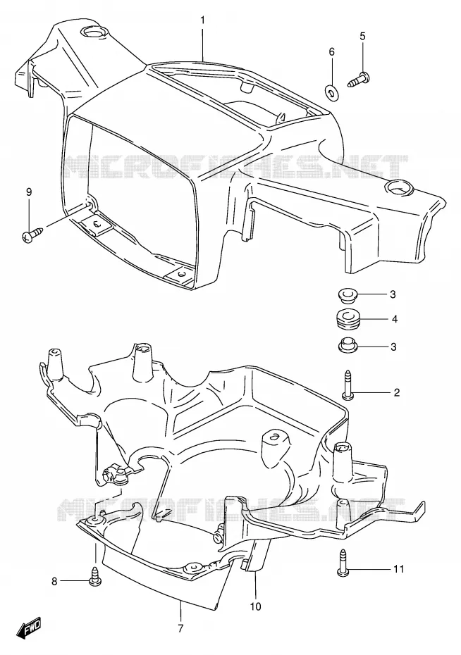 FRONT KUIP (MODELE G/R/S/V) Suzuki SCOOTER 100 FB 1995  FB100DS(E71)