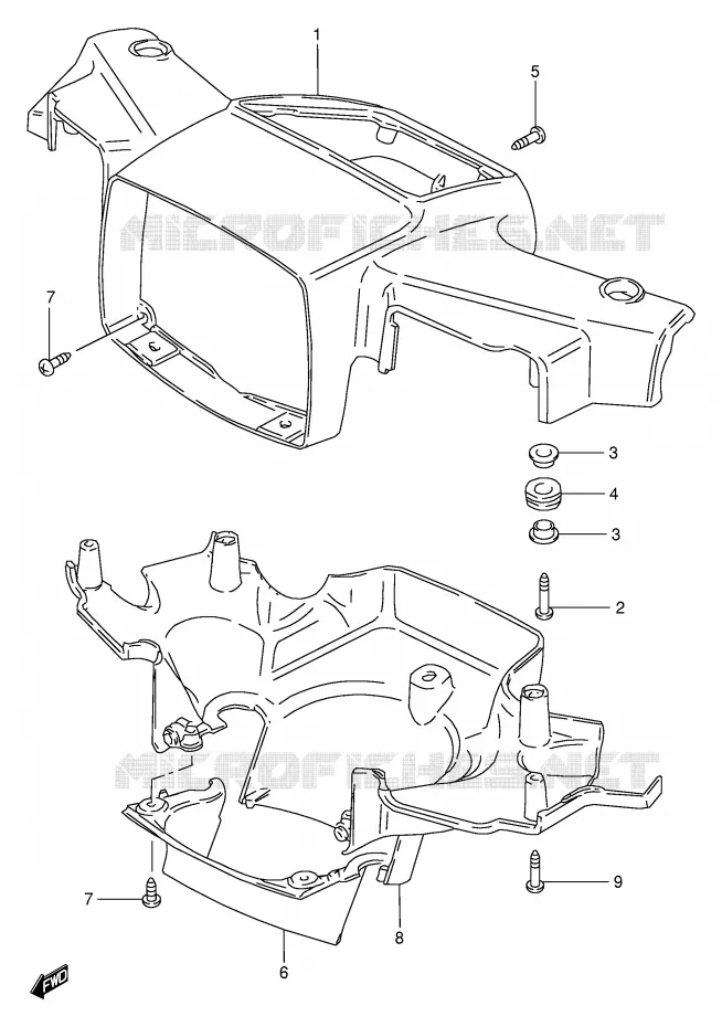 FRONT KUIP (MODELE X/Y) Suzuki SCOOTER 100 FB 1994  FB100DR(E71)