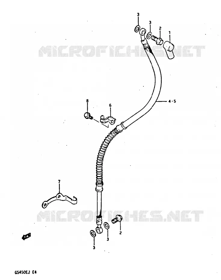 FRONT REMSLANG (MODELE J) Suzuki MOTO 450 GS-S 1988  GS450SJ(E/F/G/H/J)