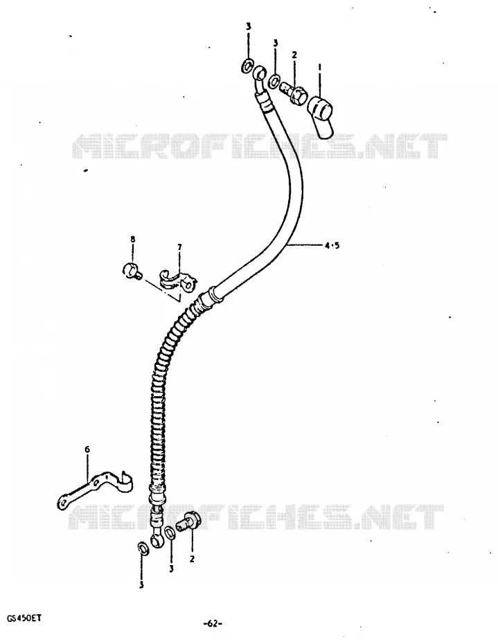 FRONT REMSLANG Suzuki MOTO 450 GS 1996  GS450T(T)