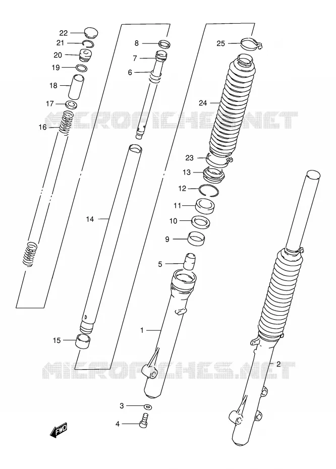 FRONT SCHOKDEMPER Suzuki MOTO 200 DR 1996  DR200SET(E24)