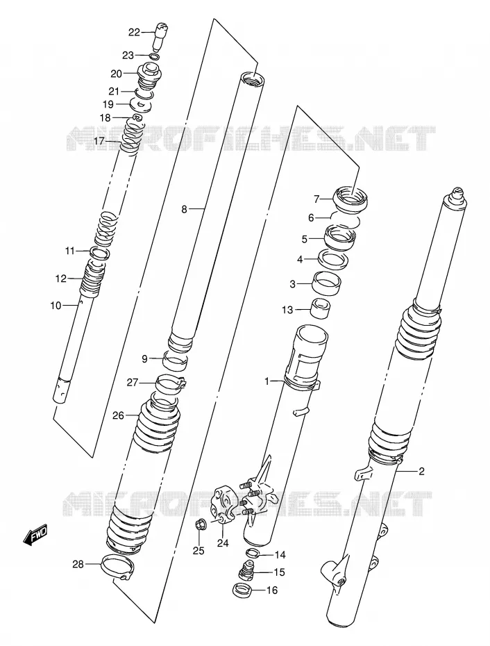 FRONT SCHOKDEMPER Suzuki MOTO 250 DR 1995  DR250SES(E24)
