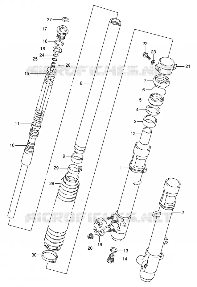 FRONT SCHOKDEMPER Suzuki MOTO 350 DR 1997  DR350V(E1)