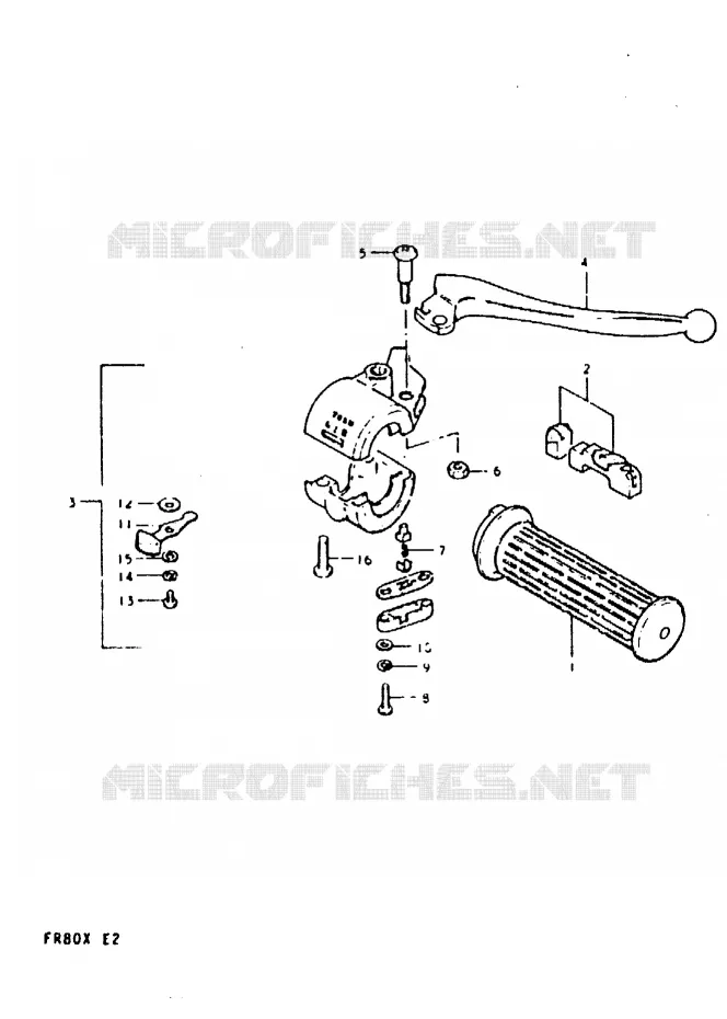 GASGREEP - SWITCH - LEVER (E8, E12, E14) Suzuki SCOOTER 80 FR 1981  FR80X
